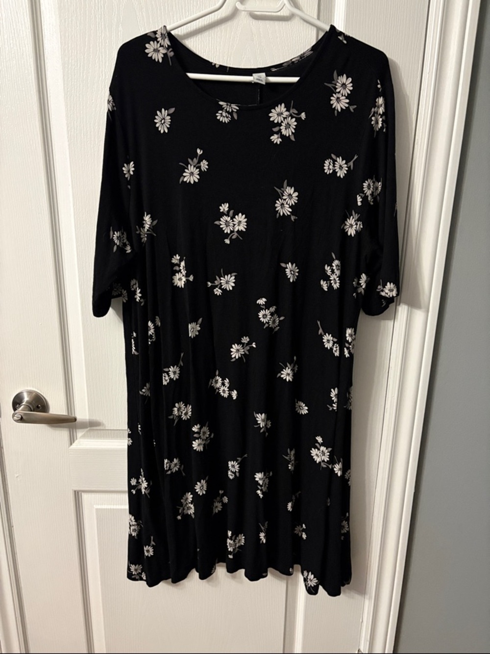 Old Navy Black Dress with White Daisy Print